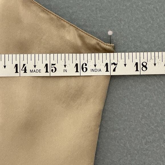 Rickie Freeman Teri Jon Womens Dress 4 Gold Silk Satin‎ Slip Cocktail Retro Y2K - Picture 9 of 13